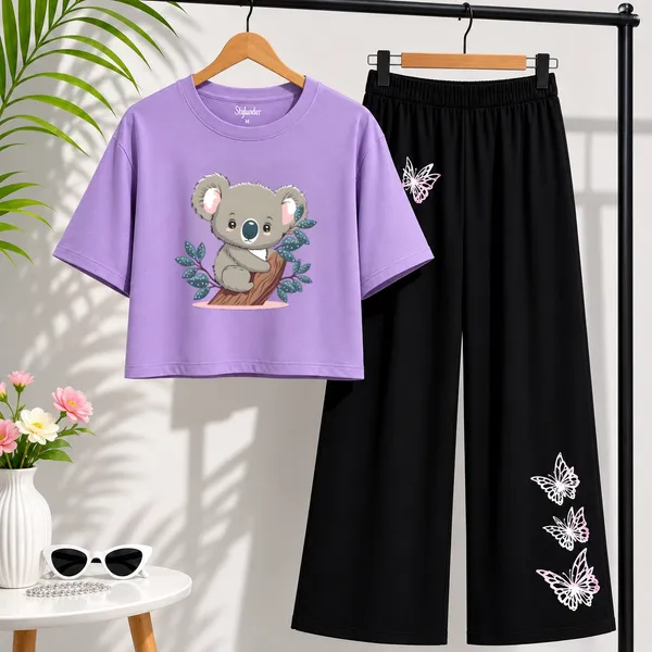 Black_Printed_Crop_Top_And_Wide_Leg_Pants_Set_for_girl