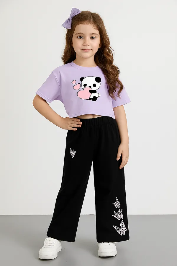 Red_Cotton_Relaxed_Fit_Graphic_Crop_Top_And_Black_Wide_Leg_Pants_Set_For_Girls