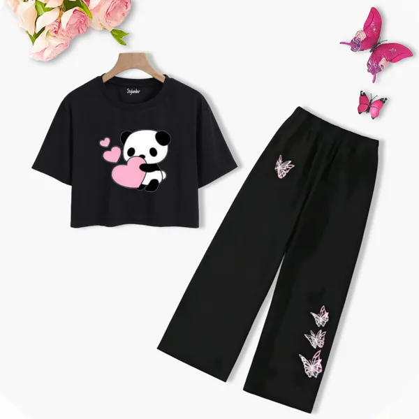 Red_Black_Casual_Crop_Top_And_Wide_Leg_Pants_Set_for_girl