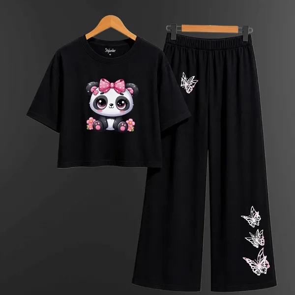 Purple_Casual_T-Shirt_And_Black_Palazzo_Set_For_Girls