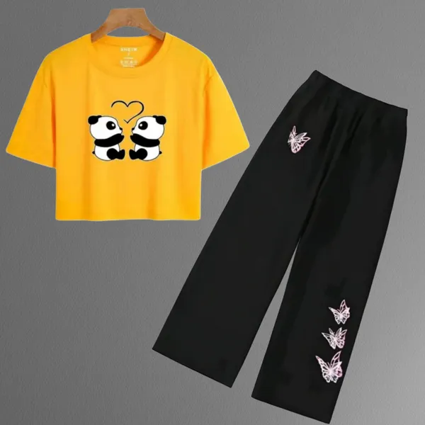 Black_Cotton_Relaxed_Fit_Panda_Print_Crop_Top_Wide_Leg_Pants_Set_For_Girls