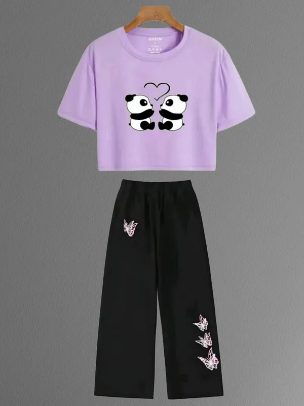 Black_Cotton_Relaxed_Fit_Panda_Print_Crop_Top_Wide_Leg_Pants_Set_For_Girls