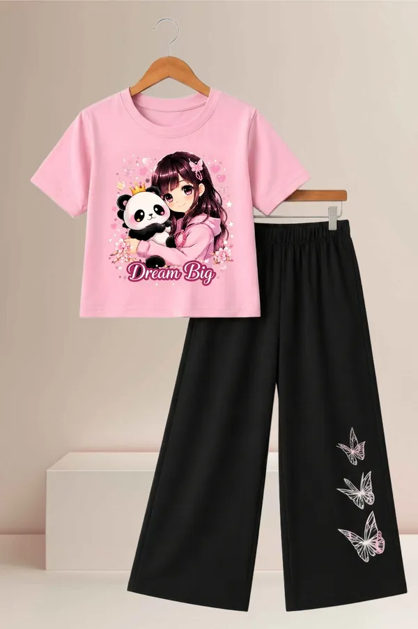 Pink_Graphic_T-Shirt_And_Black_Wide-Leg_Pants_Set_for_Girls