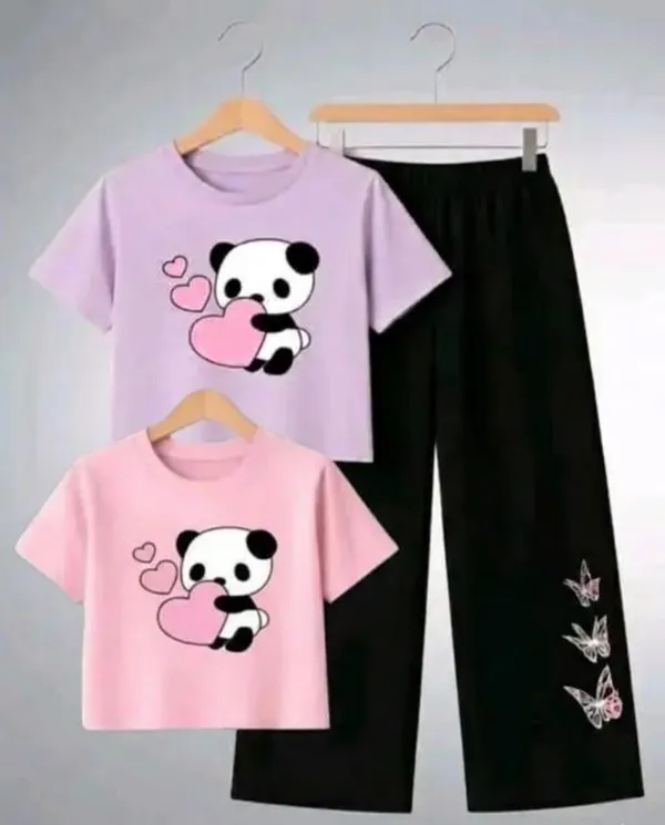 Pink_Printed_T-Shirt_And_Black_Pants_Set_for_Girls
