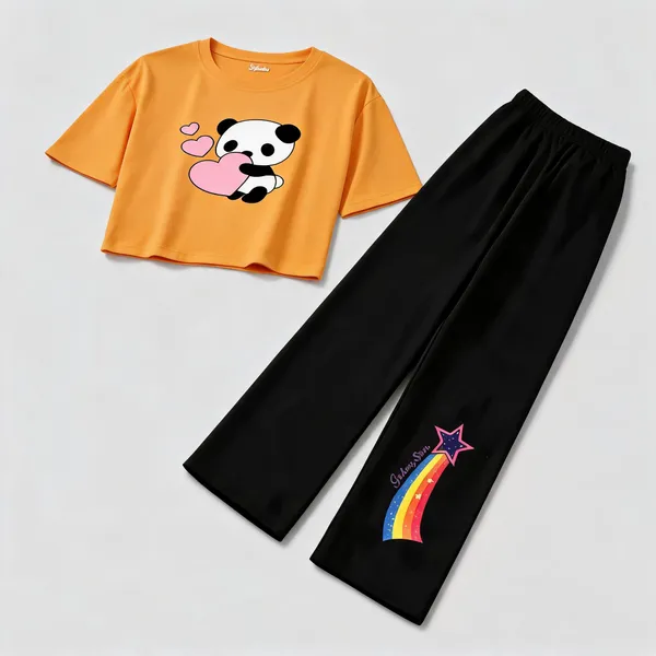 Orange_Cotton_Relaxed_Printed_Crop_Top_And_Wide_Leg_Co_Ord_Set_For_Girls