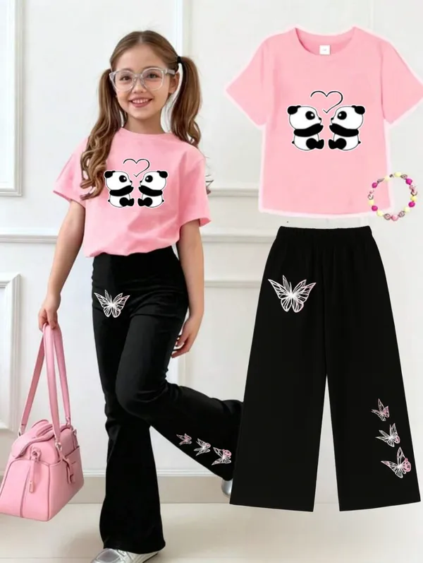 Pink_Printed_T-Shirt_And_Flared_Pants_Set_for_Girls
