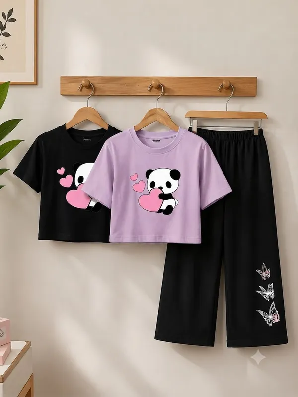 Multicolor_Cotton_Relaxed_Fit_Graphic_T-Shirt_And_Pants_Co_Ord_Set_For_Girls