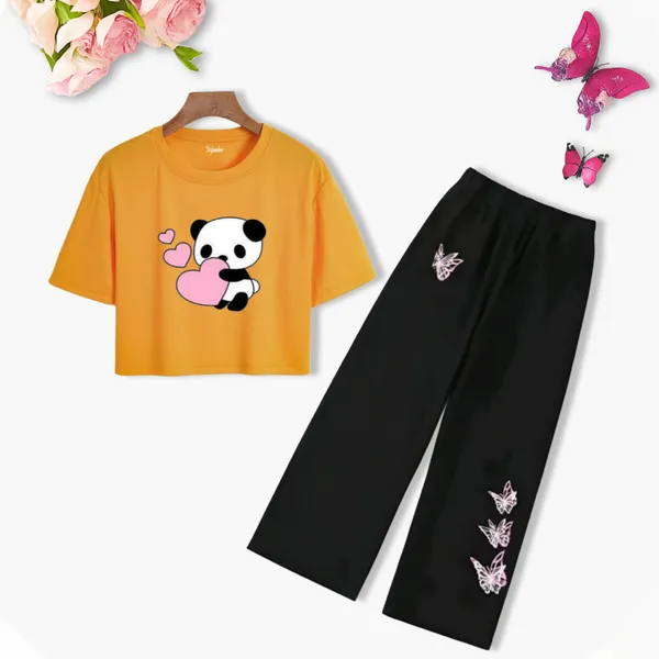 Red_Black_Casual_Crop_Top_And_Wide_Leg_Pants_Set_for_girl