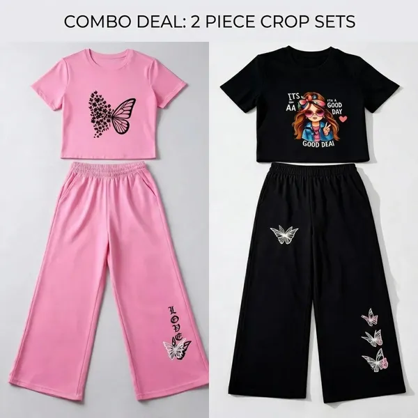 Girls_Butterfly_Print_Crop_Top_&_Wide_Leg_Palazzo_Co-Ord_2_Set_Combo_(Black_&_Pink).