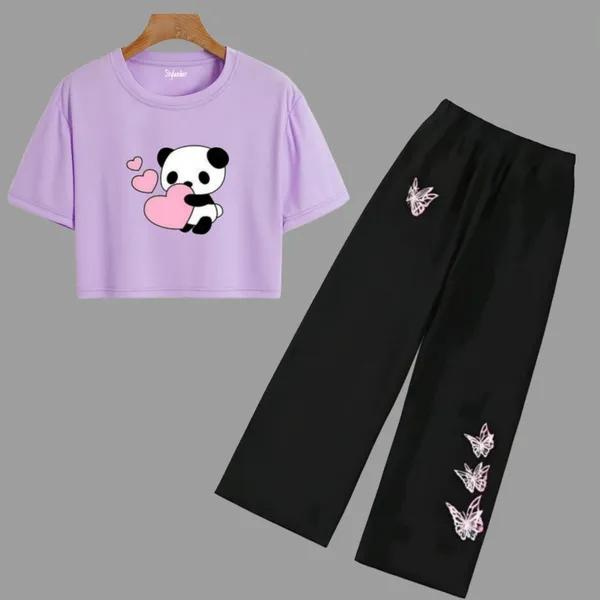 Black_Cotton_Relaxed_Fit_Panda_Print_Crop_Top_Wide_Leg_Pants_Set_For_Girls