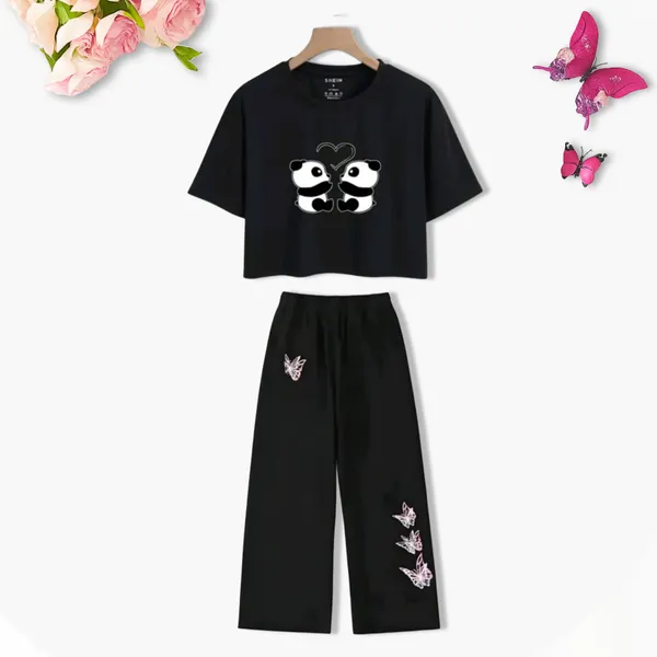 Red_Black_Casual_Crop_Top_And_Wide_Leg_Pants_Set_for_girl