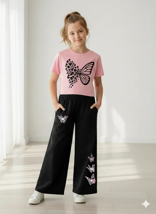 Pink_And_Black_Butterfly_Print_Co_Ord_Set_for_Girls