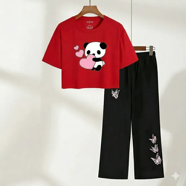 Red_Printed_Crop_Top_And_Black_Wide-Leg_Pants_Set_for_girl
