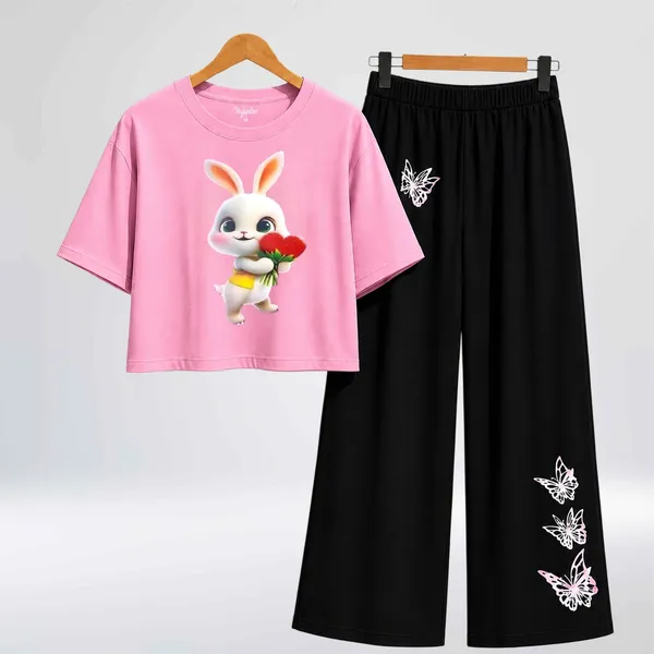 Purple_Printed_Crop_Top_And_Black_Wide_Leg_Pants_Set_For_Girls