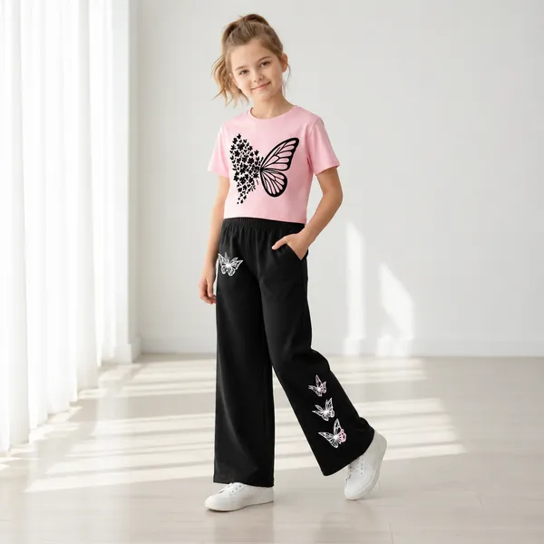 Pink_Cotton_Butterfly_Floral_Print_Relaxed_Co_Ord_Set_For_Girls