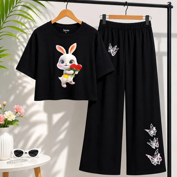 Black_Printed_Crop_Top_And_Wide_Leg_Pants_Set_for_girl