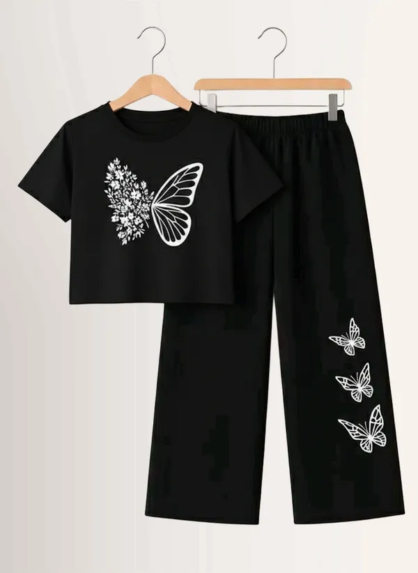 Pink_Short_Sleeve_Butterfly_Print_Set_for_Girls