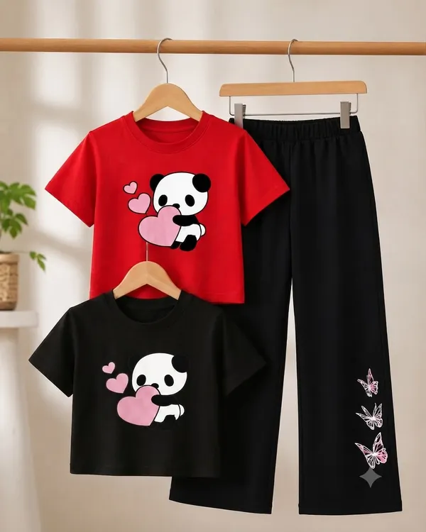 Red_And_Black_Graphic_T-Shirt_And_Pants_Set_For_Girls