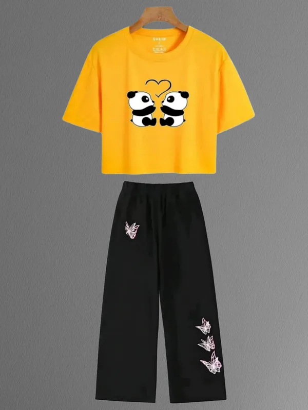 Black_Cotton_Relaxed_Fit_Panda_Print_Crop_Top_Wide_Leg_Pants_Set_For_Girls