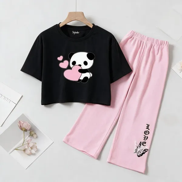 Black_Pink_Cotton_Graphic_Crop_Top_Wide_Leg_Pants_Co_Ord_Set_For_Girls