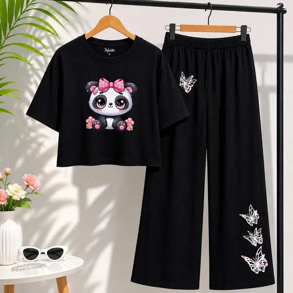 Black_Printed_Crop_Top_And_Wide_Leg_Pants_Set_for_girl