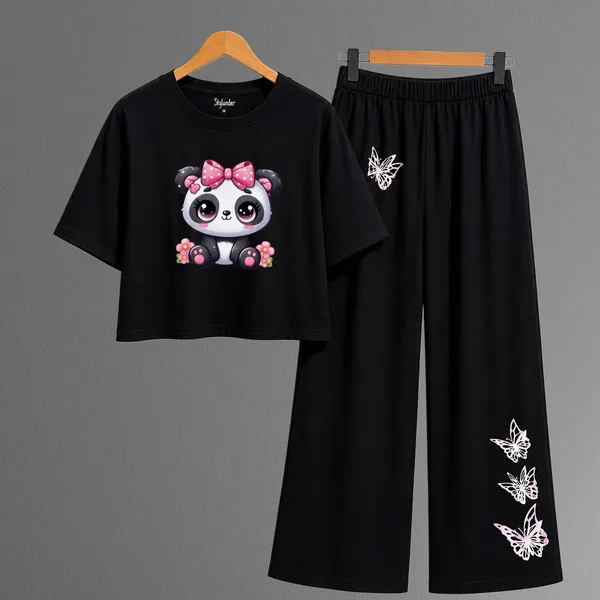 Purple_Casual_T-Shirt_And_Black_Palazzo_Set_For_Girls