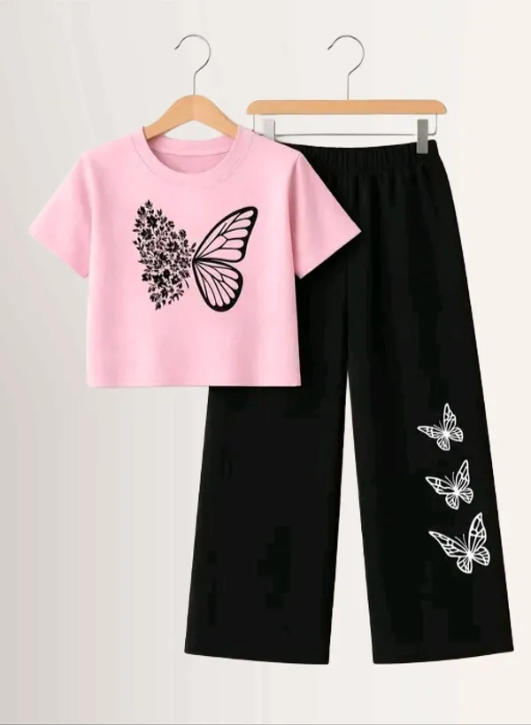 Pink_Short_Sleeve_Butterfly_Print_Set_for_Girls