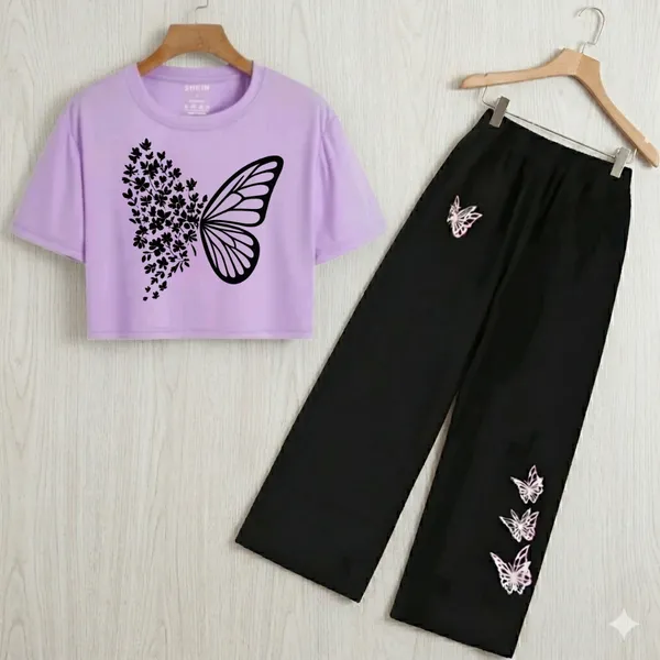 Lavender_Cotton_Butterfly_Print_Crop_Top_Palazzo_Co_Ord_Set_For_Girls