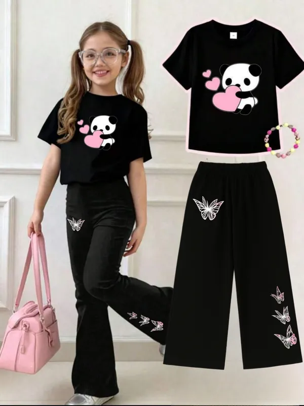 Pink_Printed_T-Shirt_And_Flared_Pants_Set_for_Girls