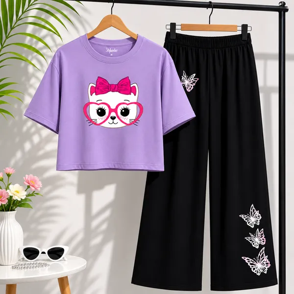 Black_Printed_Crop_Top_And_Wide_Leg_Pants_Set_for_girl