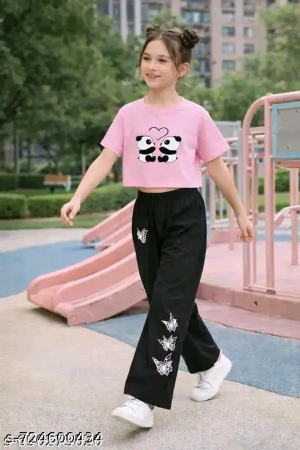 Pink_Printed_Crop_Top_And_Black_Wide_Leg_Pants_Set_For_Girls