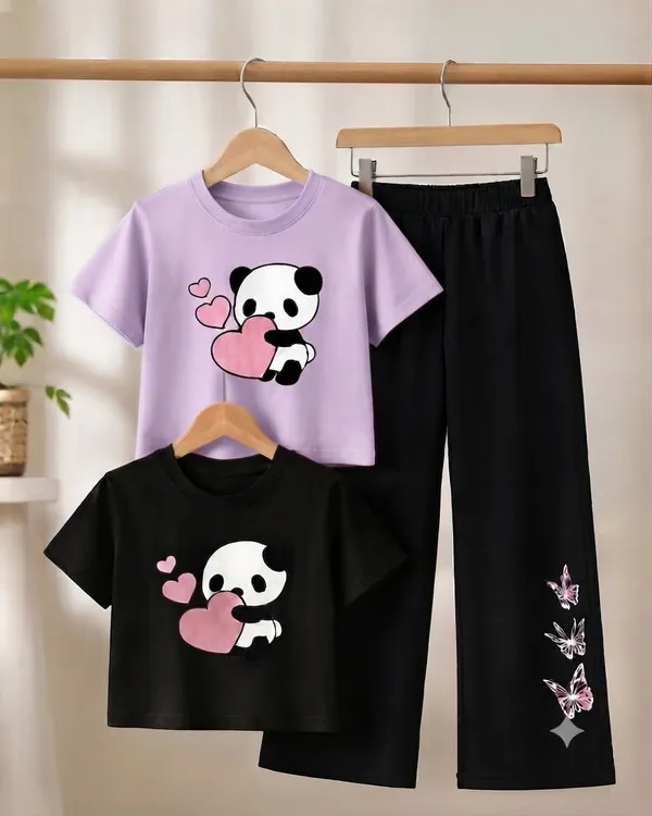 Purple_And_Black_Printed_T-Shirt_And_Pants_Set_For_Girls