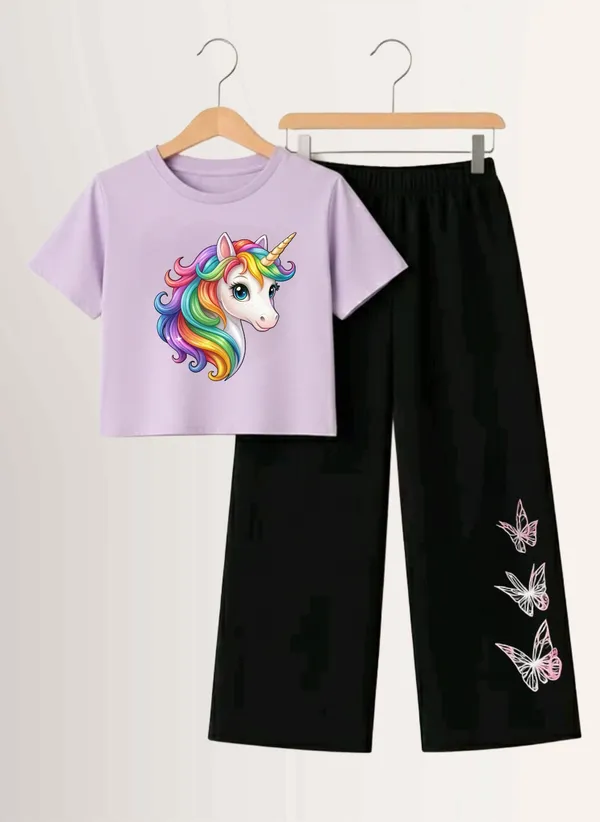 Pink_Printed_T-Shirt_And_Black_Pants_Set_For_Girls