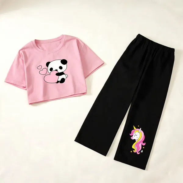 Pink_Cotton_Relaxed_Graphic_Crop_Top_And_Straight_Pants_Co_Ord_Set_For_Girls