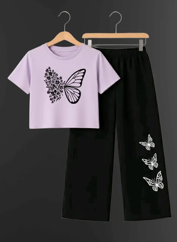 Pink_Short_Sleeve_Butterfly_Print_Set_for_Girls