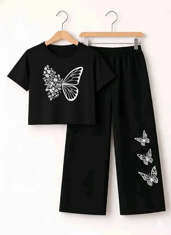 Pink_Short_Sleeve_Butterfly_Print_Set_for_Girls
