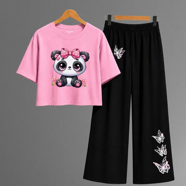 Purple_Casual_T-Shirt_And_Black_Palazzo_Set_For_Girls