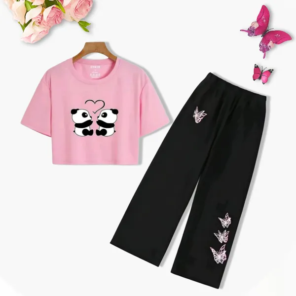 Red_Black_Casual_Crop_Top_And_Wide_Leg_Pants_Set_for_girl