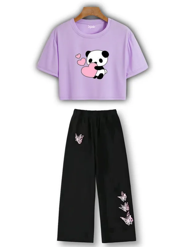 Black_Graphic_Crop_Top_And_Wide_Leg_Pants_Set