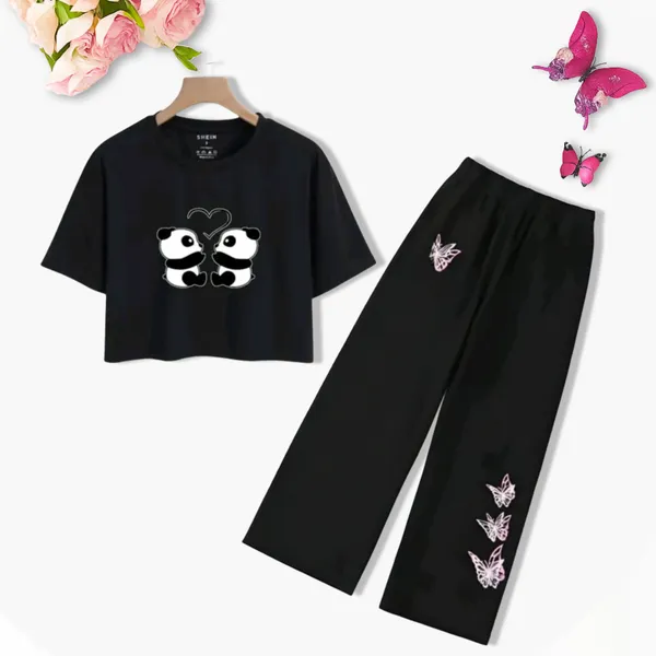 Red_Cotton_Relaxed_Fit_Graphic_Crop_Top_And_Black_Wide_Leg_Pants_Set_For_Girls
