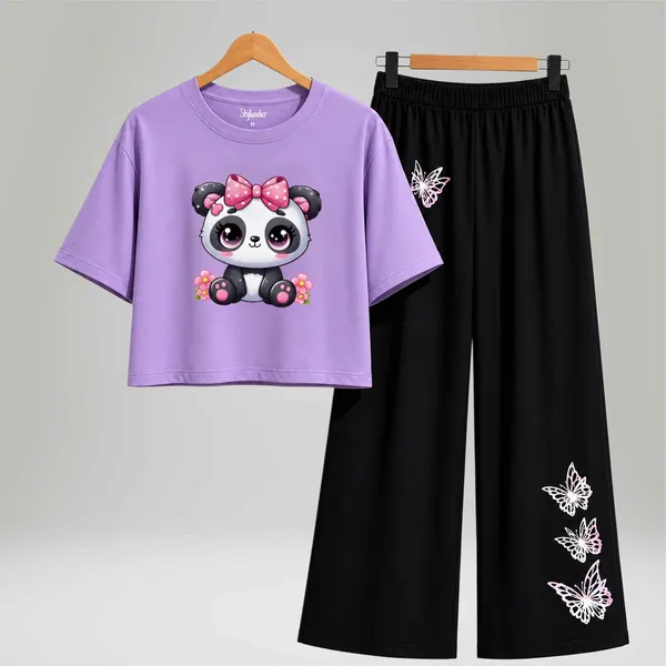Purple_Casual_T-Shirt_And_Black_Palazzo_Set_For_Girls