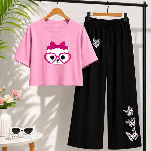 Black_Printed_Crop_Top_And_Wide_Leg_Pants_Set_for_girl