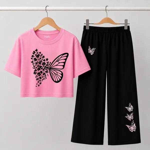 Lavender_Cotton_Butterfly_Print_Crop_Top_Palazzo_Co_Ord_Set_For_Girls