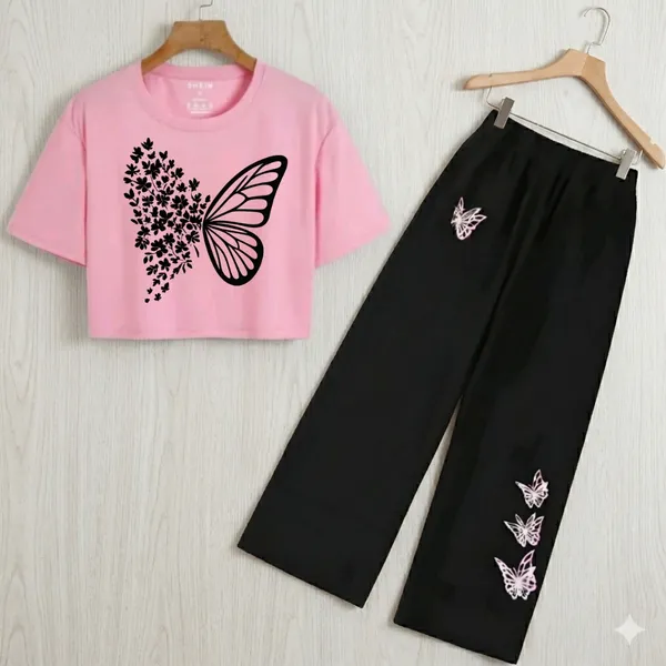 Lavender_Cotton_Butterfly_Print_Crop_Top_Palazzo_Co_Ord_Set_For_Girls