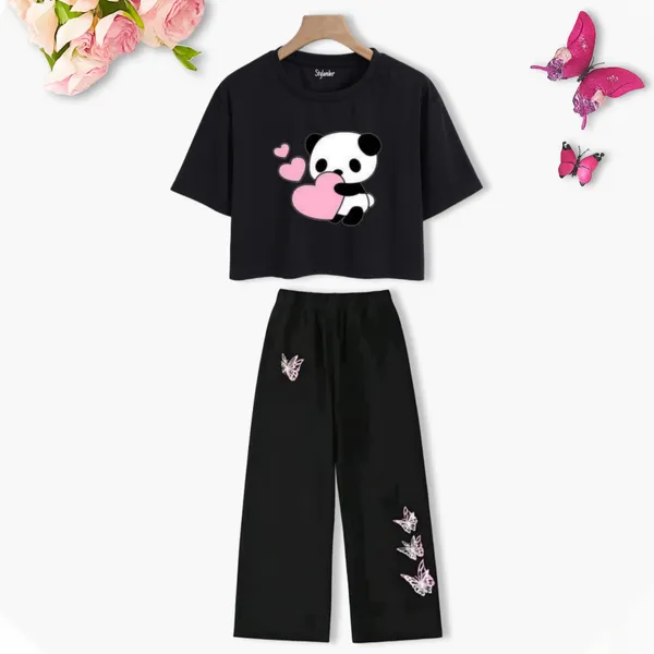 Red_Black_Casual_Crop_Top_And_Wide_Leg_Pants_Set_for_girl