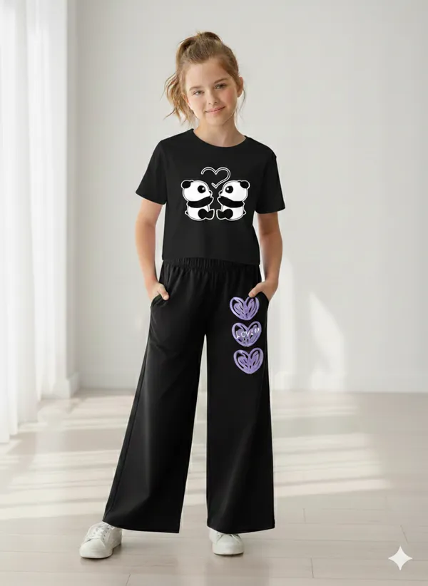 Pink_Cotton_Relaxed_Fit_Panda_Graphic_Top_Wide_Leg_Pants_Set_For_Girls