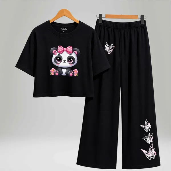 Purple_Casual_T-Shirt_And_Black_Palazzo_Set_For_Girls