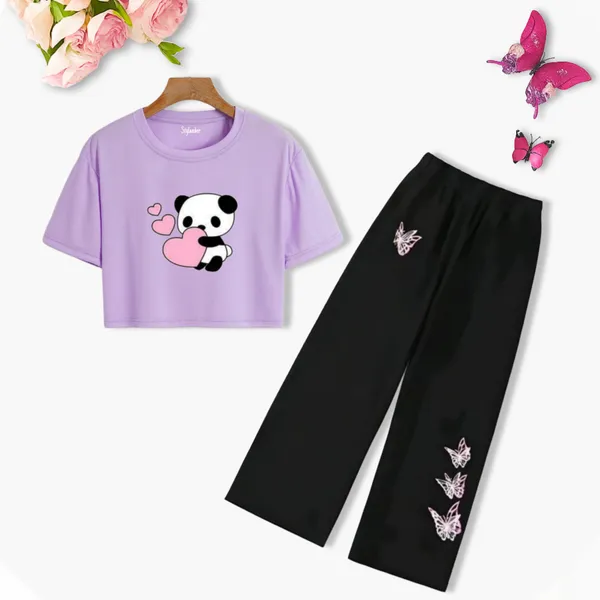 Red_Cotton_Relaxed_Fit_Graphic_Crop_Top_And_Black_Wide_Leg_Pants_Set_For_Girls