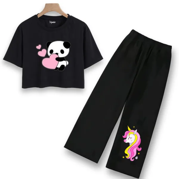 Black_Printed_T-Shirt_And_Pants_Set_for_Girls