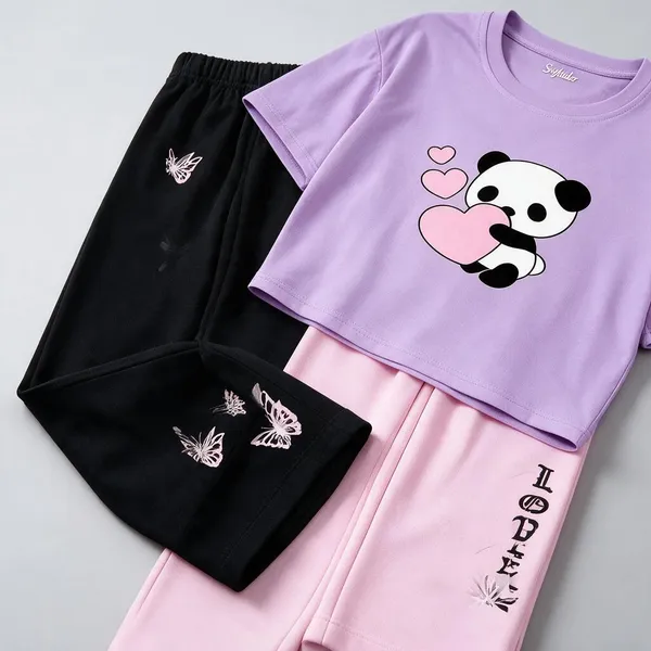Multicolor_Cotton_Graphic_Crop_Top_Wide_Leg_Pants_Co_Ord_Set_For_Girls